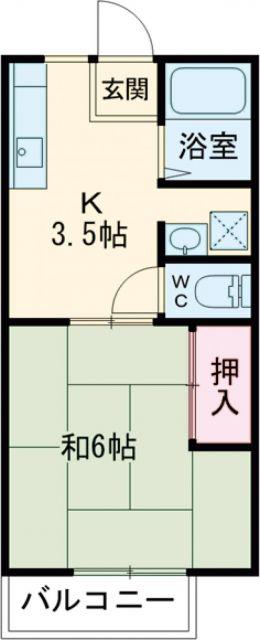 シーサイドハイツ(1K/1階)の間取り写真