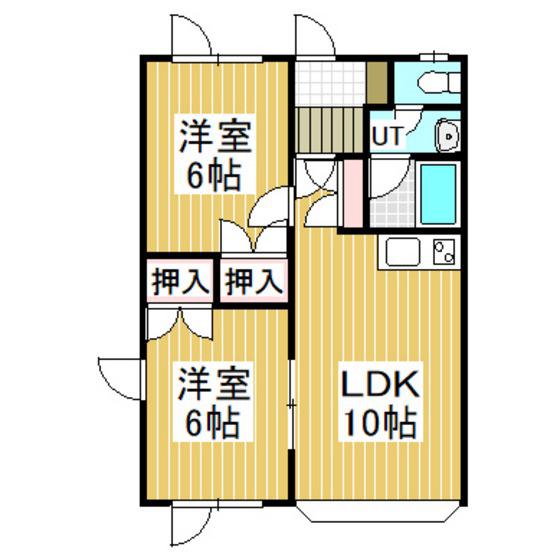 シャインA(2LDK/3階)の間取り写真