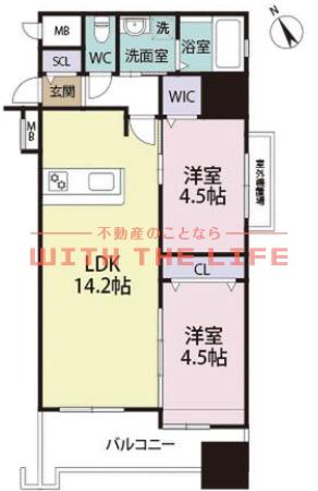 アポロ久留米東町(2LDK/10階)の間取り写真