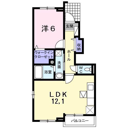 コンフォート・ヒラオ(1LDK/1階)の間取り写真