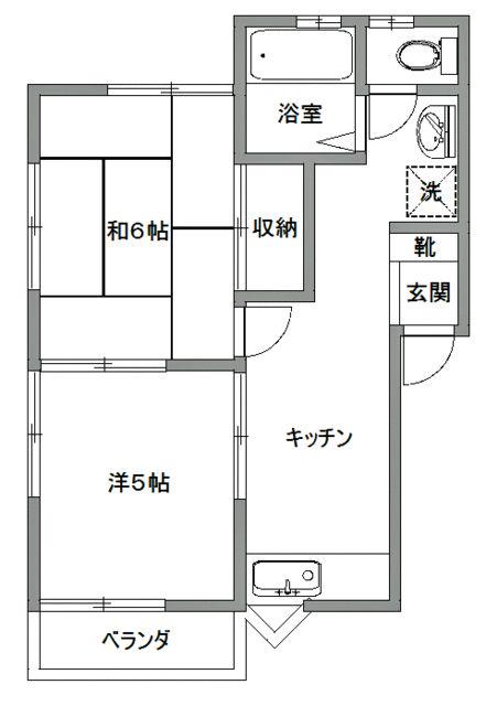 プチコーポII(2K/2階)の間取り写真