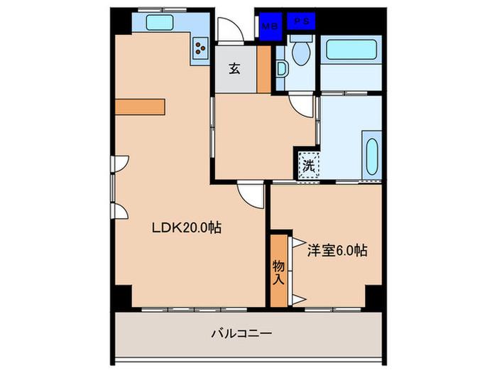 リバージュ伊藤(1LDK/9階)の間取り写真