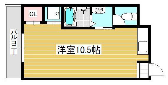 エスパシオ別府(ワンルーム/3階)の間取り写真