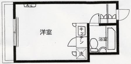 MACコート金沢文庫(ワンルーム/4階)の間取り写真
