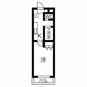 A・CITY三河安城東町II(1K/2階)の間取り写真