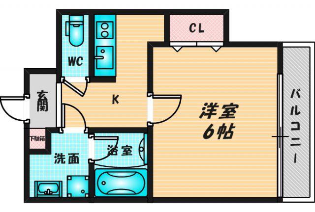 URO北巽(1K/9階)の間取り写真