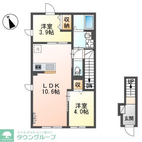 メゾン・ド・アロハ(1LDK/2階)の間取り写真