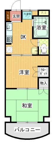 マルイハイビスカス(2DK/1階)の間取り写真