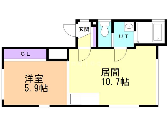 コーポロイヤルB(1LDK/2階)の間取り写真
