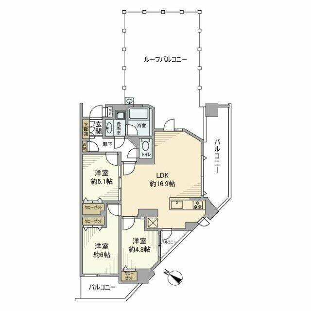 グランエルズ洋光台(3LDK/4階)の間取り写真