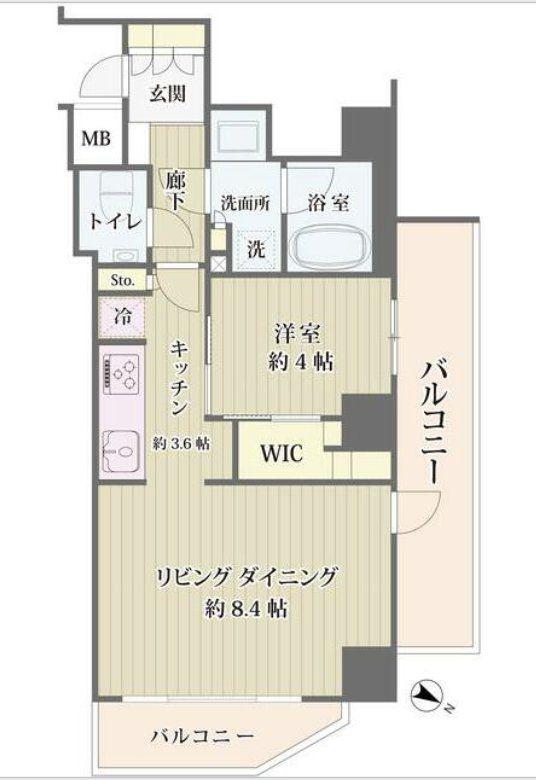 アイビス市ヶ谷(1LDK/2階)の間取り写真