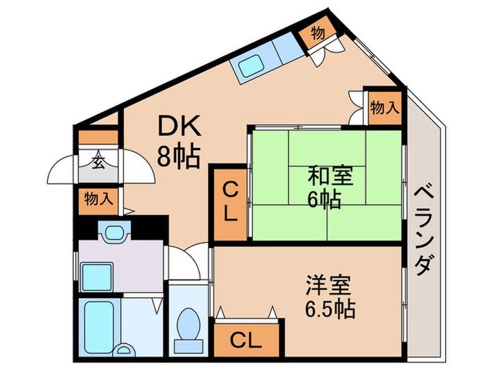 メープルYAMADA(2DK/1階)の間取り写真