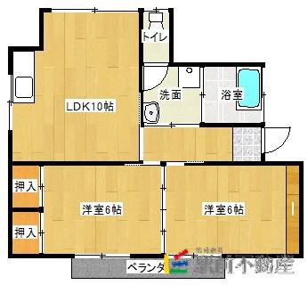 アバンティ・イースト(2LDK/1階)の間取り写真