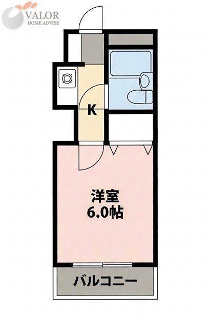 クレッセントワタナベ(1K/3階)の間取り写真