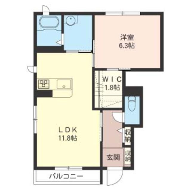 ラフィナート(1LDK/1階)の間取り写真
