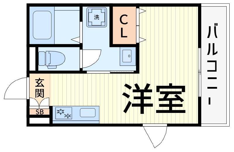 SCENE柴又B棟(ワンルーム/3階)の間取り写真