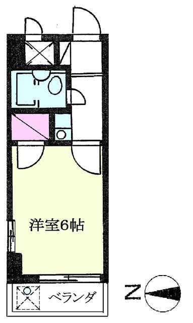 ティーアイエスマンション堀之内(1K/5階)の間取り写真