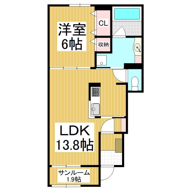 トレヤ A(1LDK/1階)の間取り写真