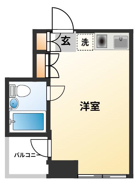 ルート経堂ビル(ワンルーム/3階)の間取り写真