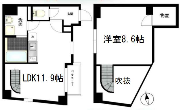 ES-GRANDE MINAMIMORIMACHI(1LDK/7階)の間取り写真