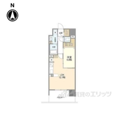 ハイラインⅢ(1LDK/12階)の間取り写真