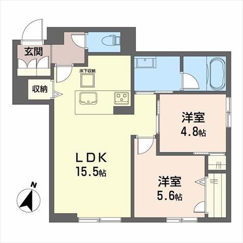 シャーメゾンSEIWA(2LDK/1階)の間取り写真