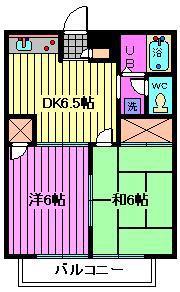 カサグランデ東大宮(2DK/1階)の間取り写真