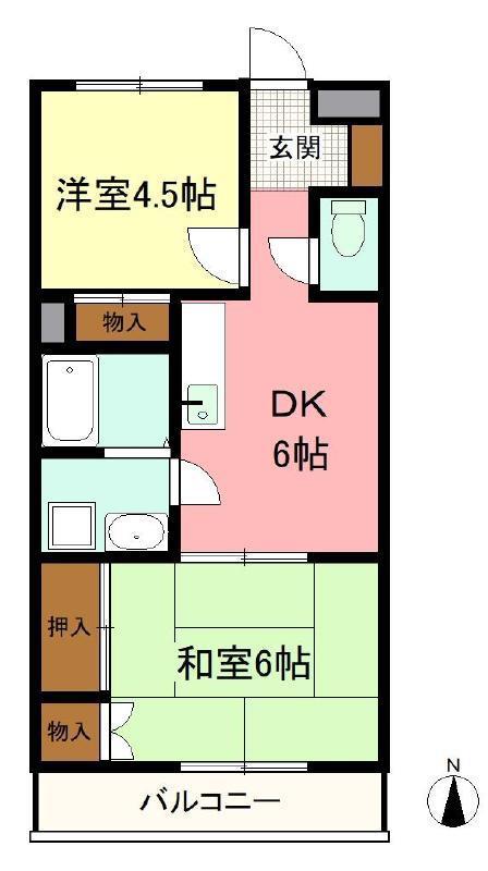 ニューパレス(2DK/2階)の間取り写真