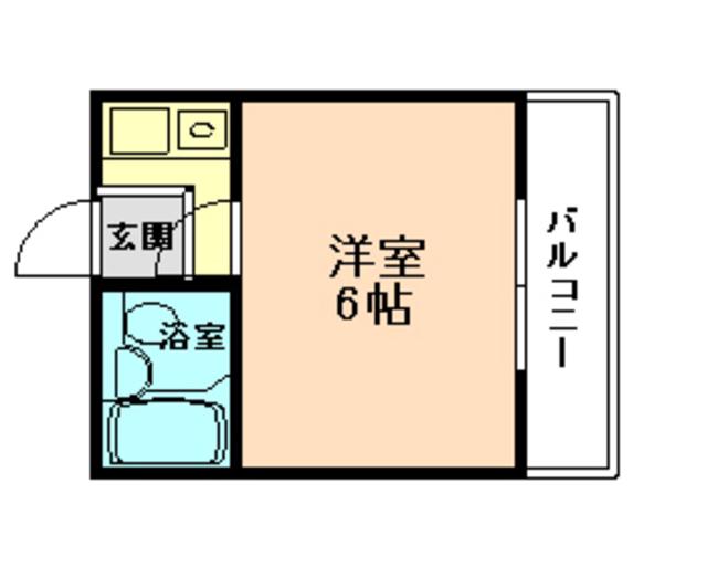 トヨノ第5マンション(1K/3階)の間取り写真