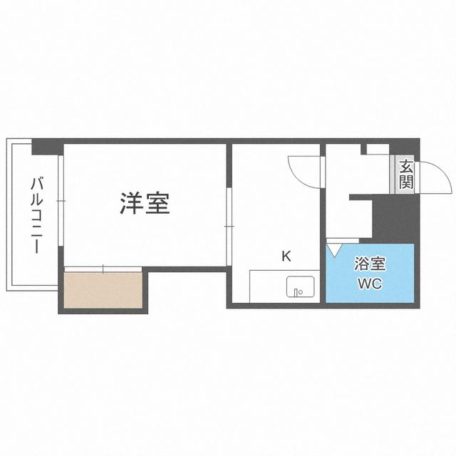 サンヴィレッジ平尾(1K/8階)の間取り写真