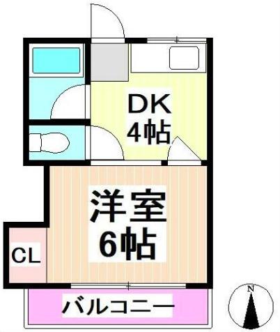 CUORE(1DK/2階)の間取り写真