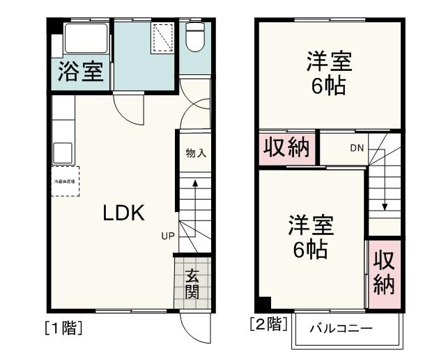 メゾネットなつき(2LDK/2階)の間取り写真