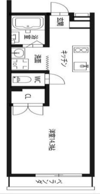 ピース・スクエア住吉A棟(ワンルーム/2階)の間取り写真