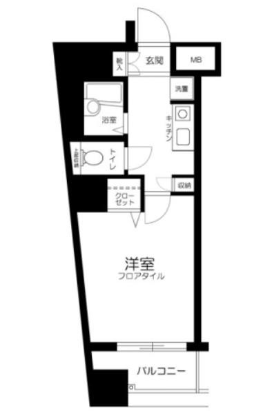 フォレストヒルズ小日向(1K/8階)の間取り写真