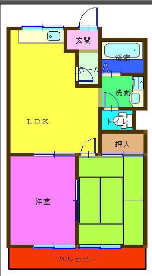 ファインシティI(2LDK/1階)の間取り写真