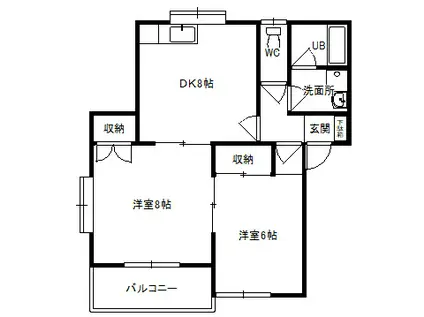 ビューパレス川原A(2DK/2階)の間取り写真