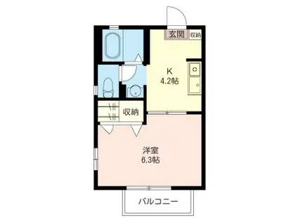 アイケーハイツ(1K/2階)の間取り写真