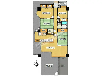 ふぁみーゆ寝屋川セントラルパーク(4LDK/1階)の間取り写真