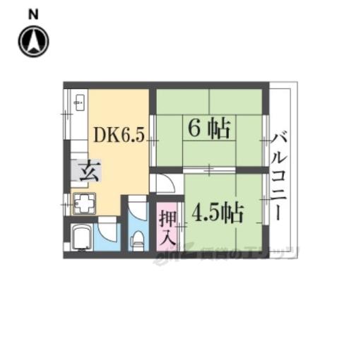 船橋吉野マンション(2DK/2階)の間取り写真