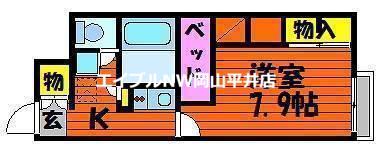 レオパレス藤花(1K/1階)の間取り写真