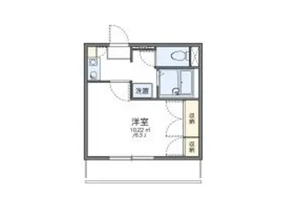 レオパレス舘町(1K/2階)の間取り写真