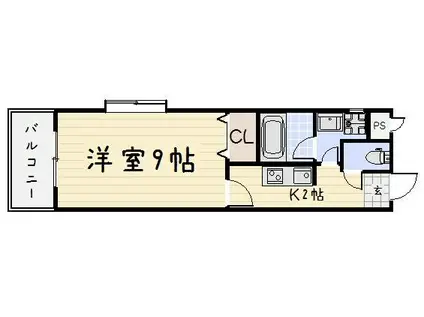 グッドシティ下富野(1K/3階)の間取り写真