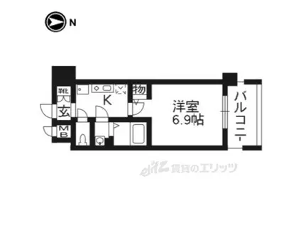 アスヴェル京都七条通(1K/7階)の間取り写真