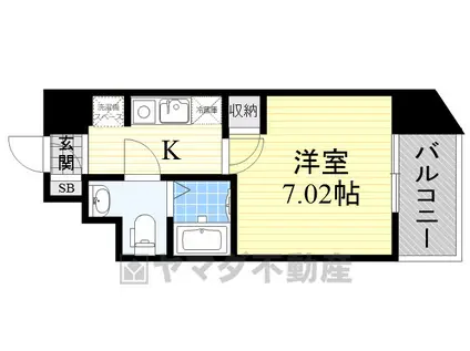 ドゥーエ江坂3(1K/15階)の間取り写真