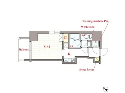 VERDE EBISU(1K/10階)の間取り写真