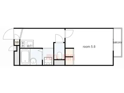 レオパレスヴィラージュ長洲II(1K/2階)の間取り写真