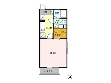 アネックス2(1K/2階)の間取り写真