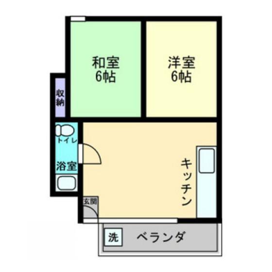 レジデンス牛田(2DK/3階)の間取り写真