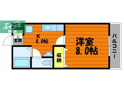 アイディアル(1K/4階)の間取り写真