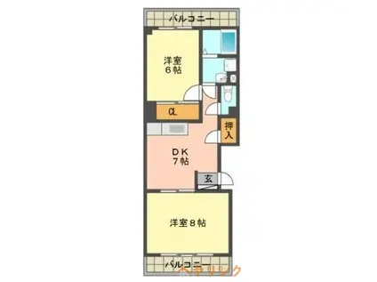 メゾン・サーブル(2DK/2階)の間取り写真